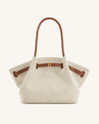 Hana Large Tote Bag - Brown Canvas