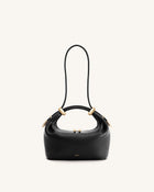 Ellie Metal Ring Embellished Top Handle Bag - Black