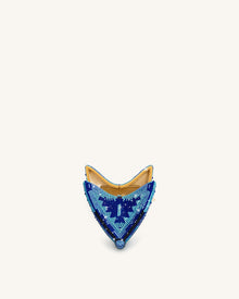 Paisley Crystal Butterfly Clutch - Blue