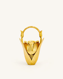 Ella Tulip Vase Top Handle Bag - Gold