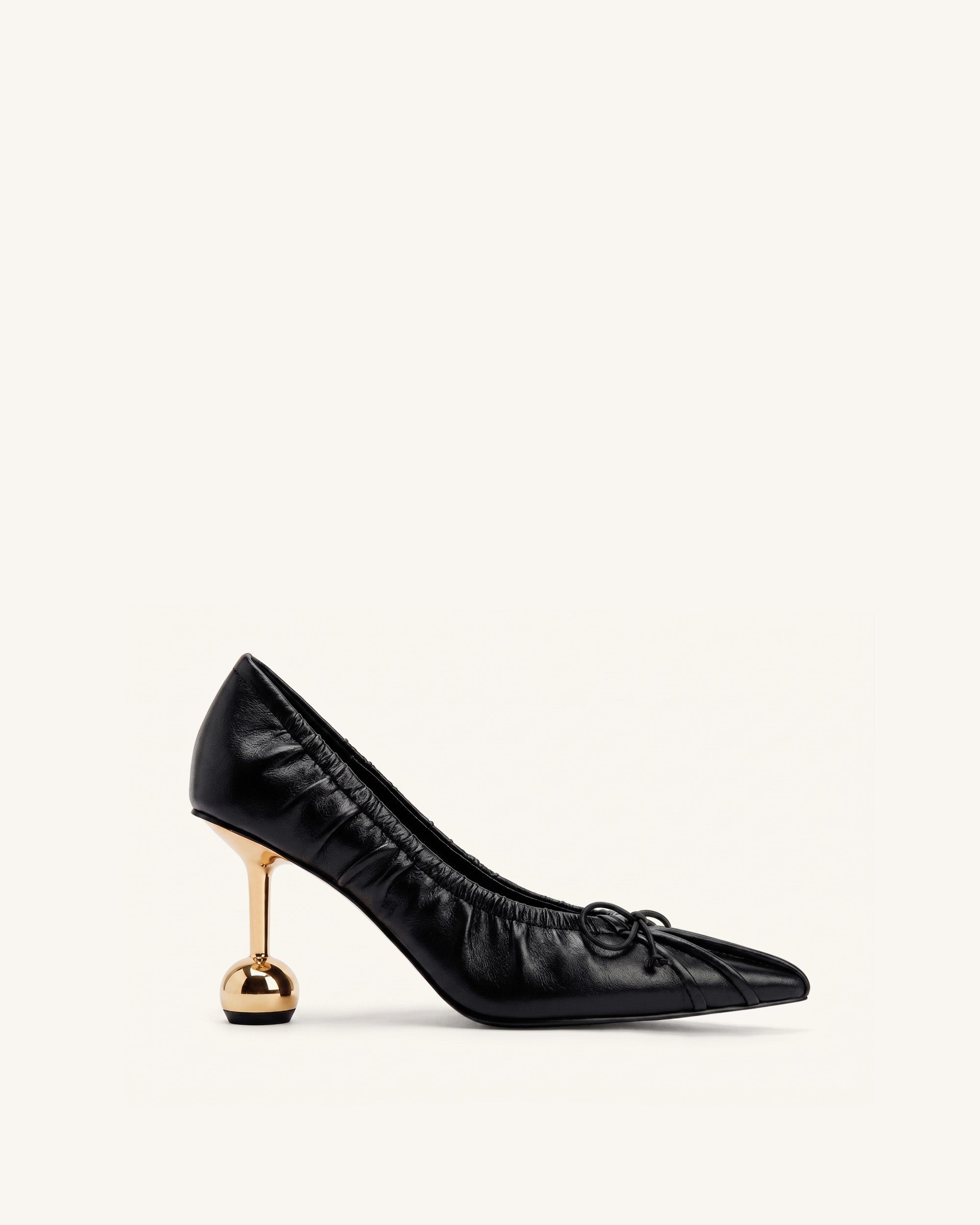 Sofia Ruched Pointed-Toe Pumps - Black