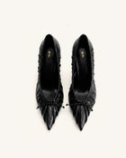 Sofia Ruched Pointed-Toe Pumps - Black