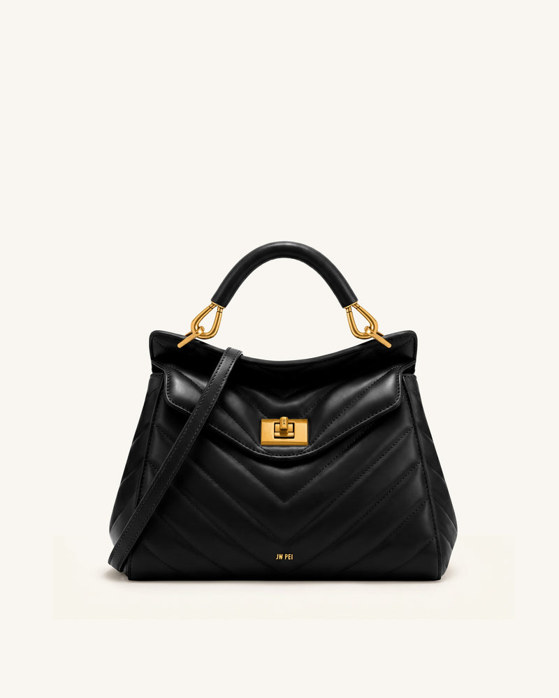 Lucia Classic Top Handle Bag - Jet Black