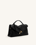 Celeste Woven Envelope Bag - Black