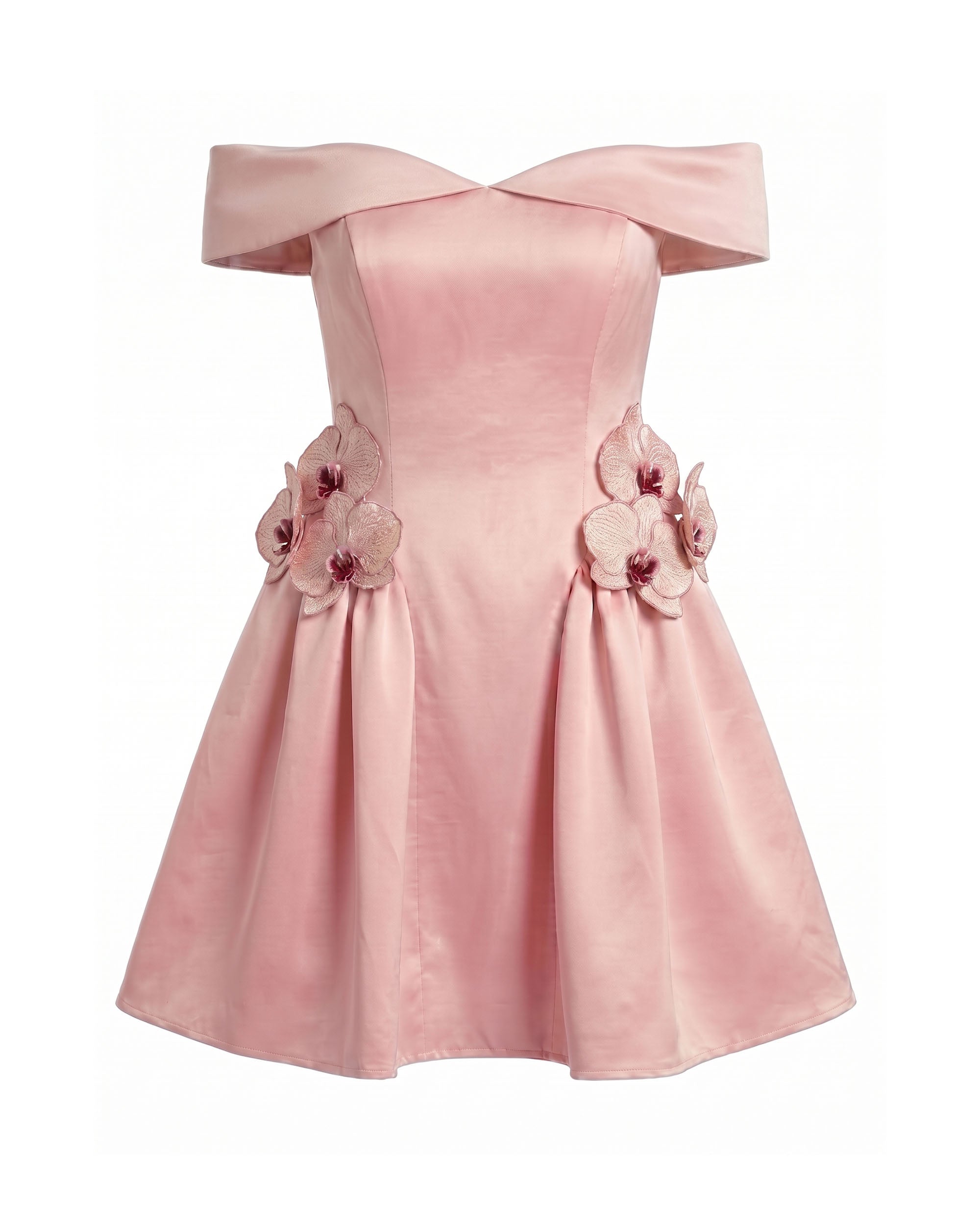 Orchid Embellished Fit-and-Flare Mini Dress - Blush Pink
