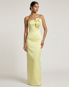 Orchid Embellished Strapless Maxi Dress - Yellow