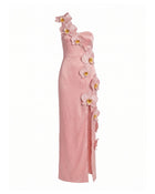 Orchid Embellished Cutout Slit Maxi Dress - Blush Pink