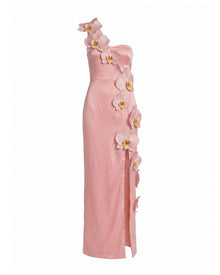 Orchid Embellished Cutout Slit Maxi Dress - Blush Pink