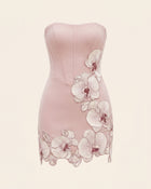 Orchid Embroidered Scalloped Mini Dress - Blush Pink