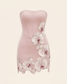 Orchid Embroidered Scalloped Mini Dress - Blush Pink