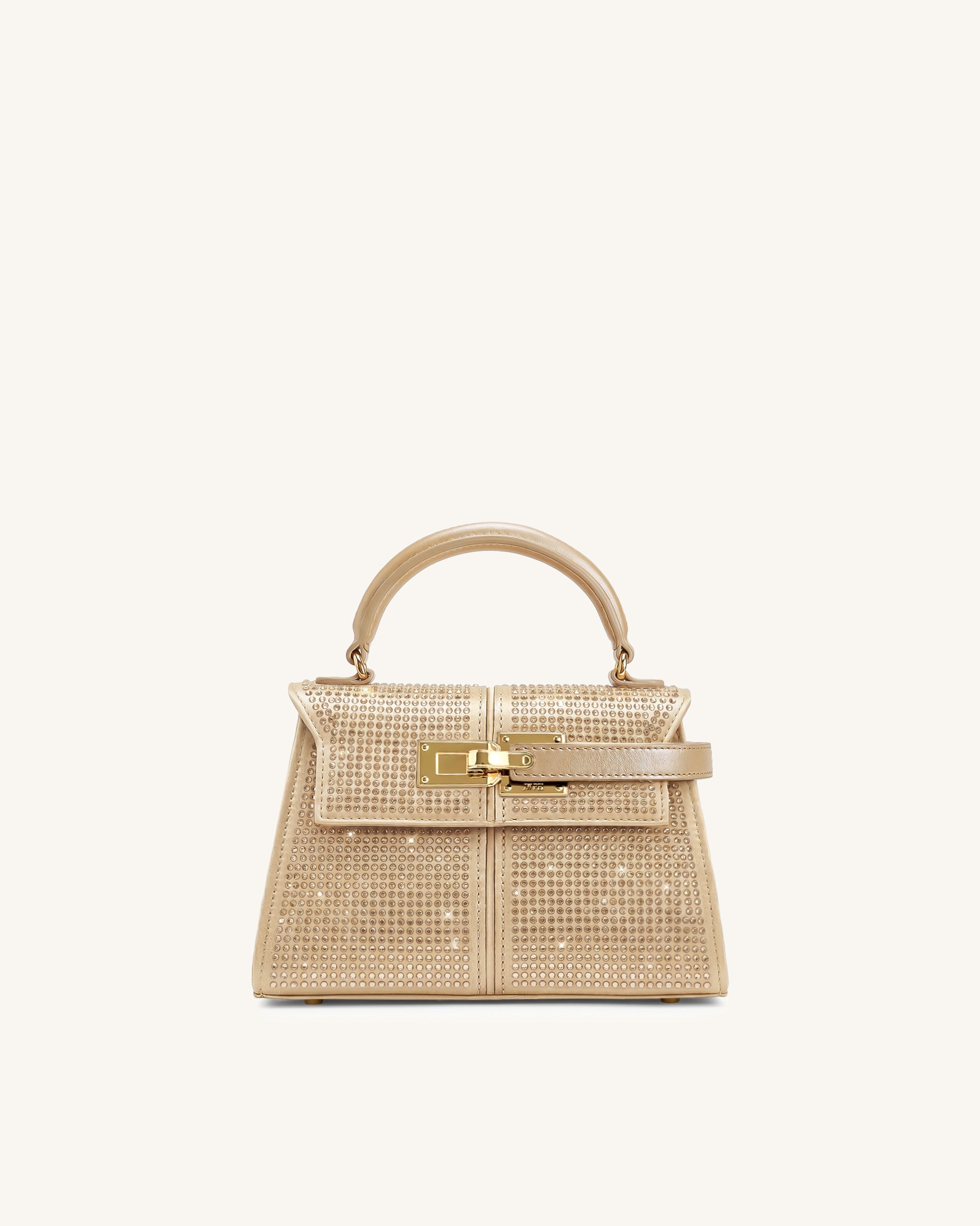 Elise Artificial Crystal Top Handle Bag - Champagne