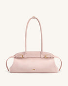 Arden Faux Suede Belt Detail East-West Shoulder Bag - Pink