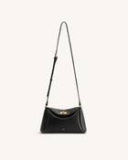 Greta Twist-Lock Crossbody Bag - Black