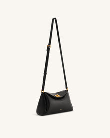 Greta Twist-Lock Crossbody Bag - Black