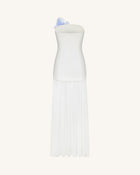 Floral One Shoulder Maxi Dress - White