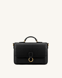Mirelle Pebbled Top Handle Satchel - Black