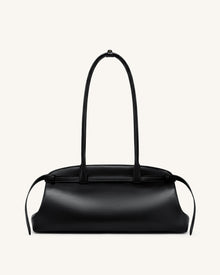 Arden Belt Detail East-West Shoulder Bag - Black
