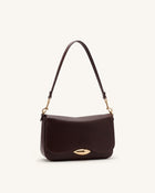 Sofia Classic Flap Shoulder Bag - Dark Brown