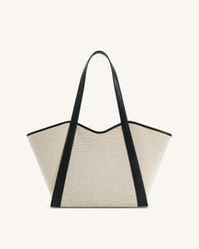 Kiana Large Capacity Tote Bag - Black Canvas