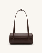 Solenne Barrel Shoulder Bag - Dark Brown