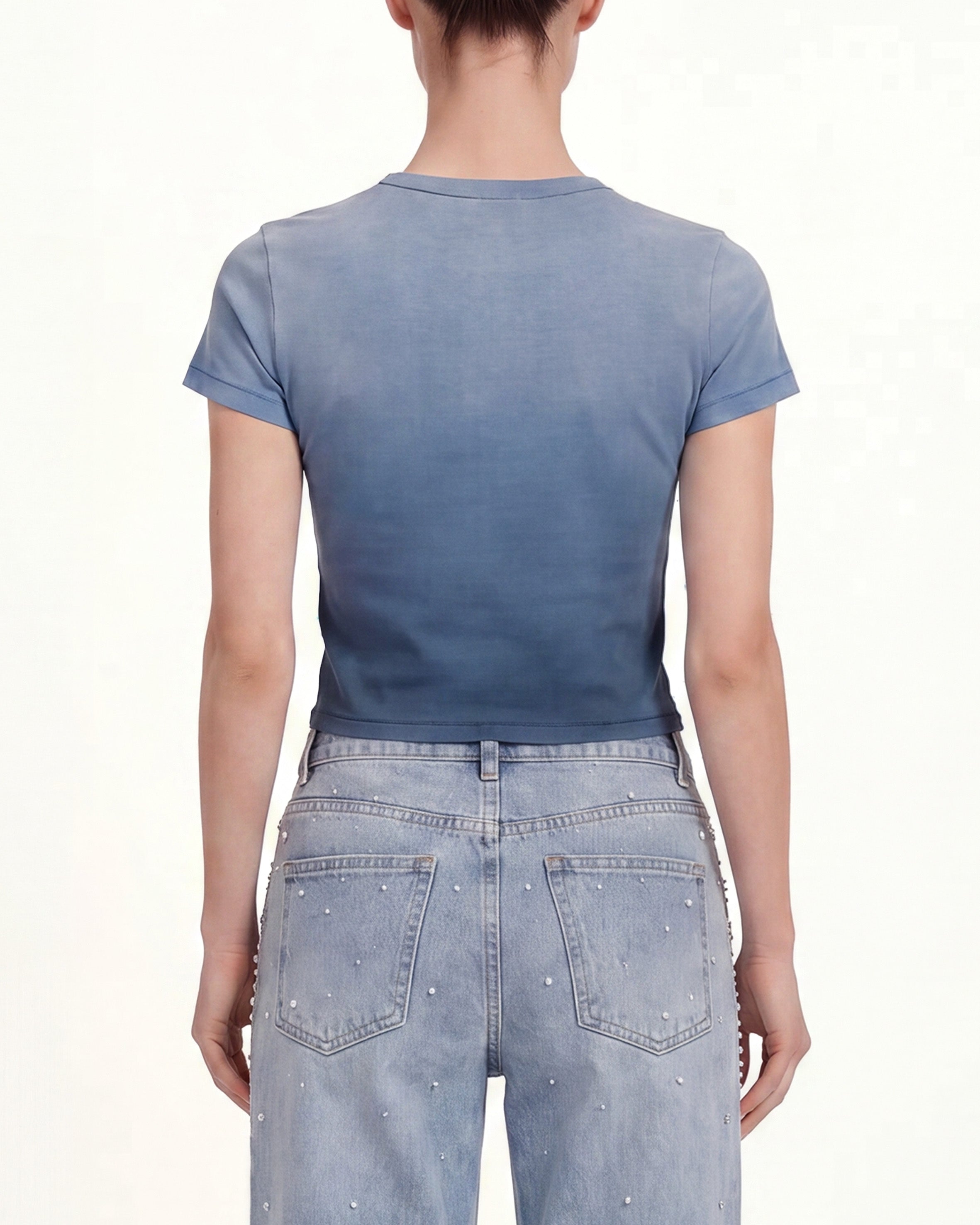 The Glitz Ombre Logo Tee - Pacific Tide