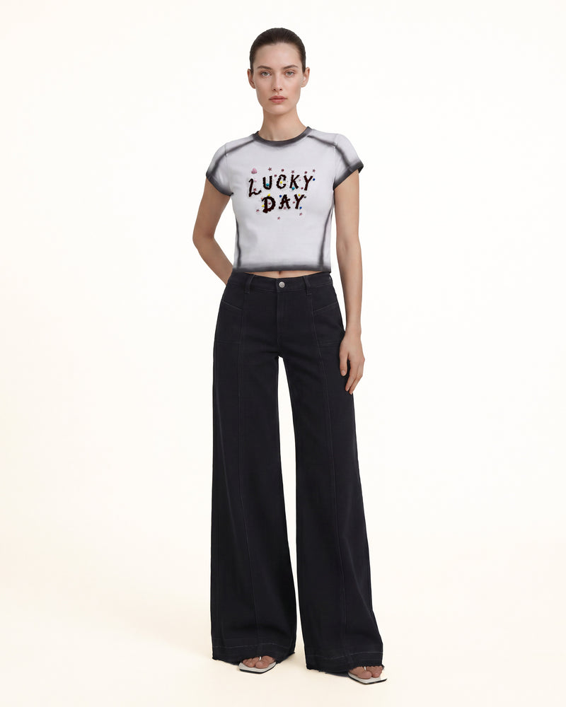 The Pixie Lucky Day Beaded Tee - Inky Edge