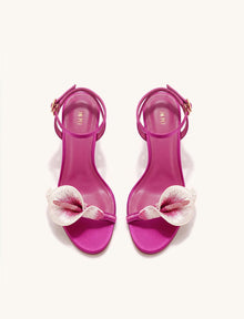 Alivia Calla Lily Gold Metal Heel Sandals - Rose Red