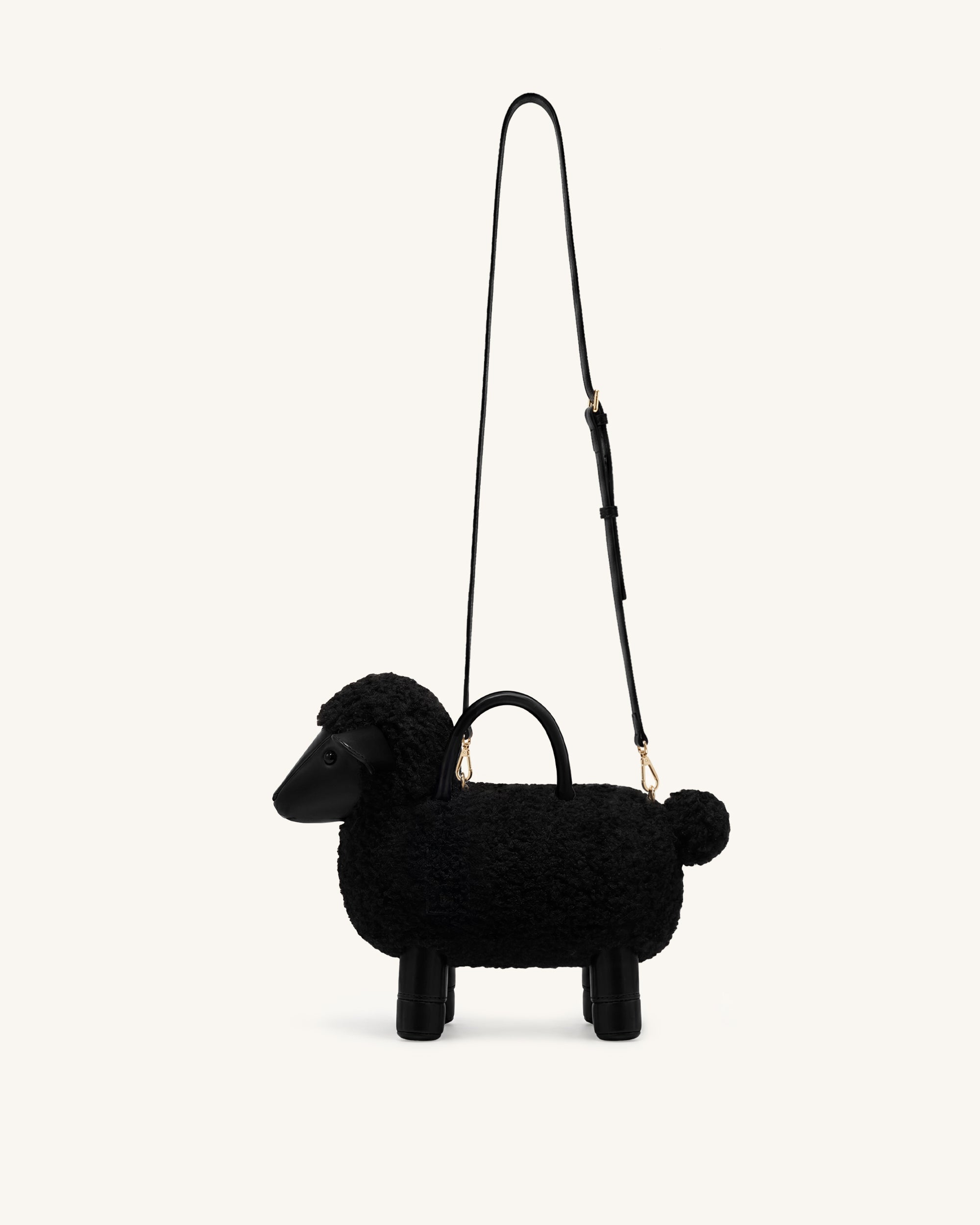 Luna Sheep Top Handle Bag - Black