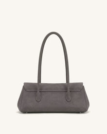 Solenne Faux Suede East-West Shoulder Bag - Taupe