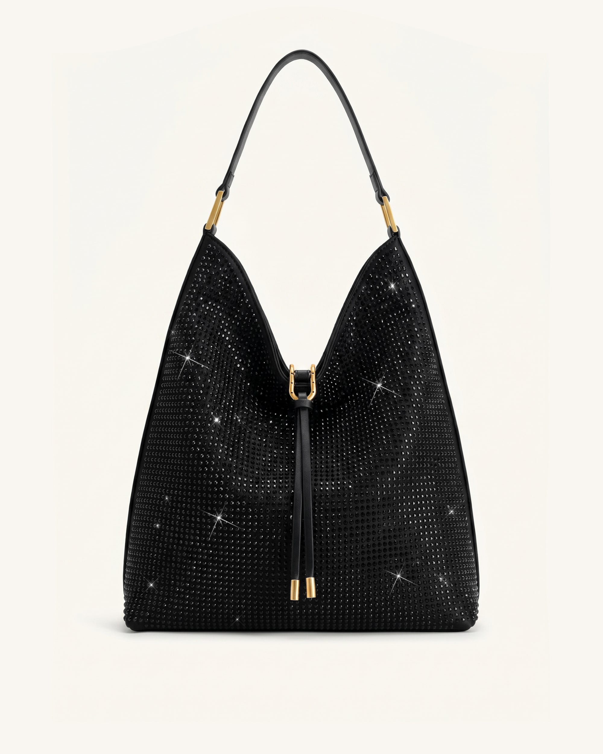 Aria Artificial Crystal Shoulder Bag - Black