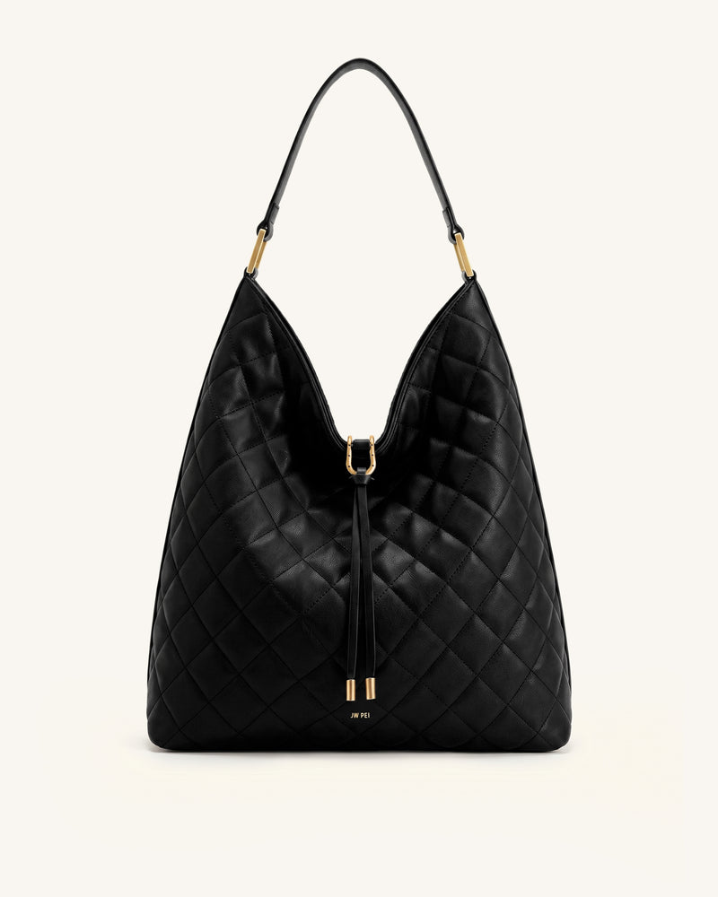 Aria Quilting Shoulder Bag - Black