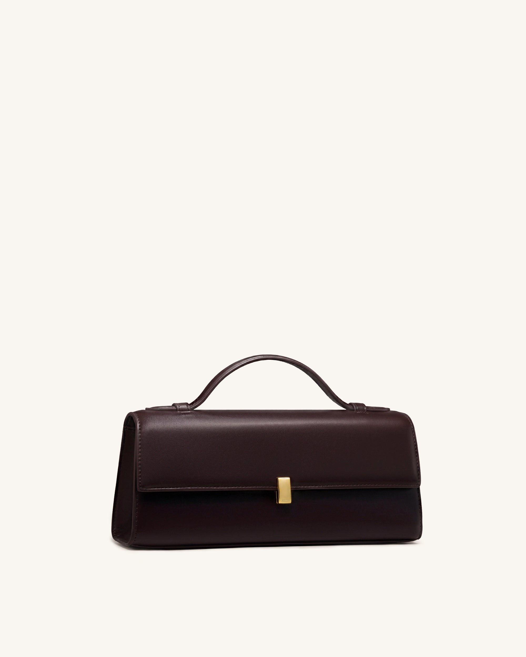 Delphine Flap Top Handle Bag - Dark Brown