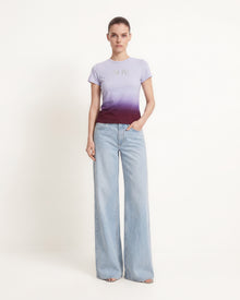 The Glitz Ombre Rhinestone Logo Tee - Plum Twilight