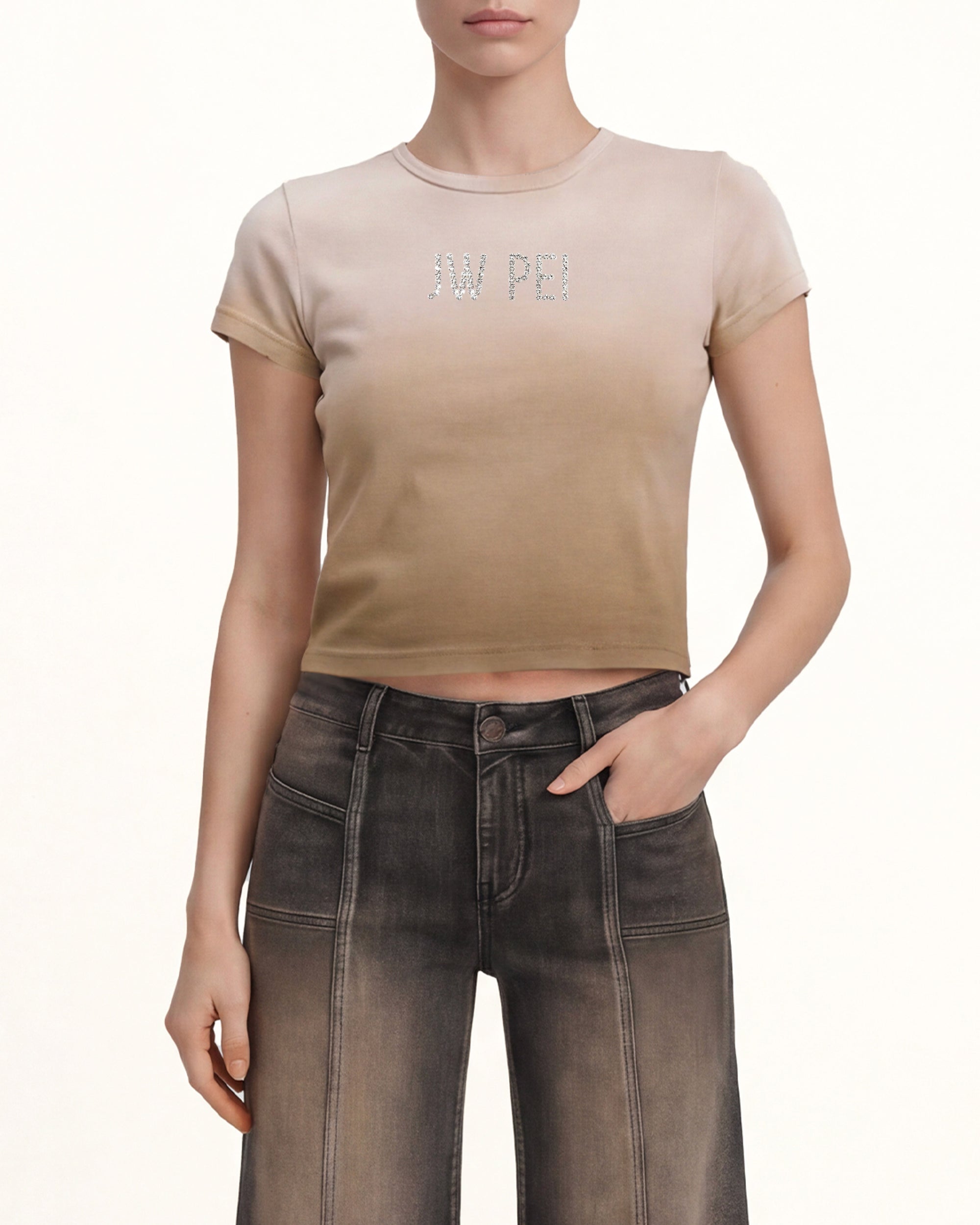 The Glitz Rhinestone Logo Tee - Desert Dusk