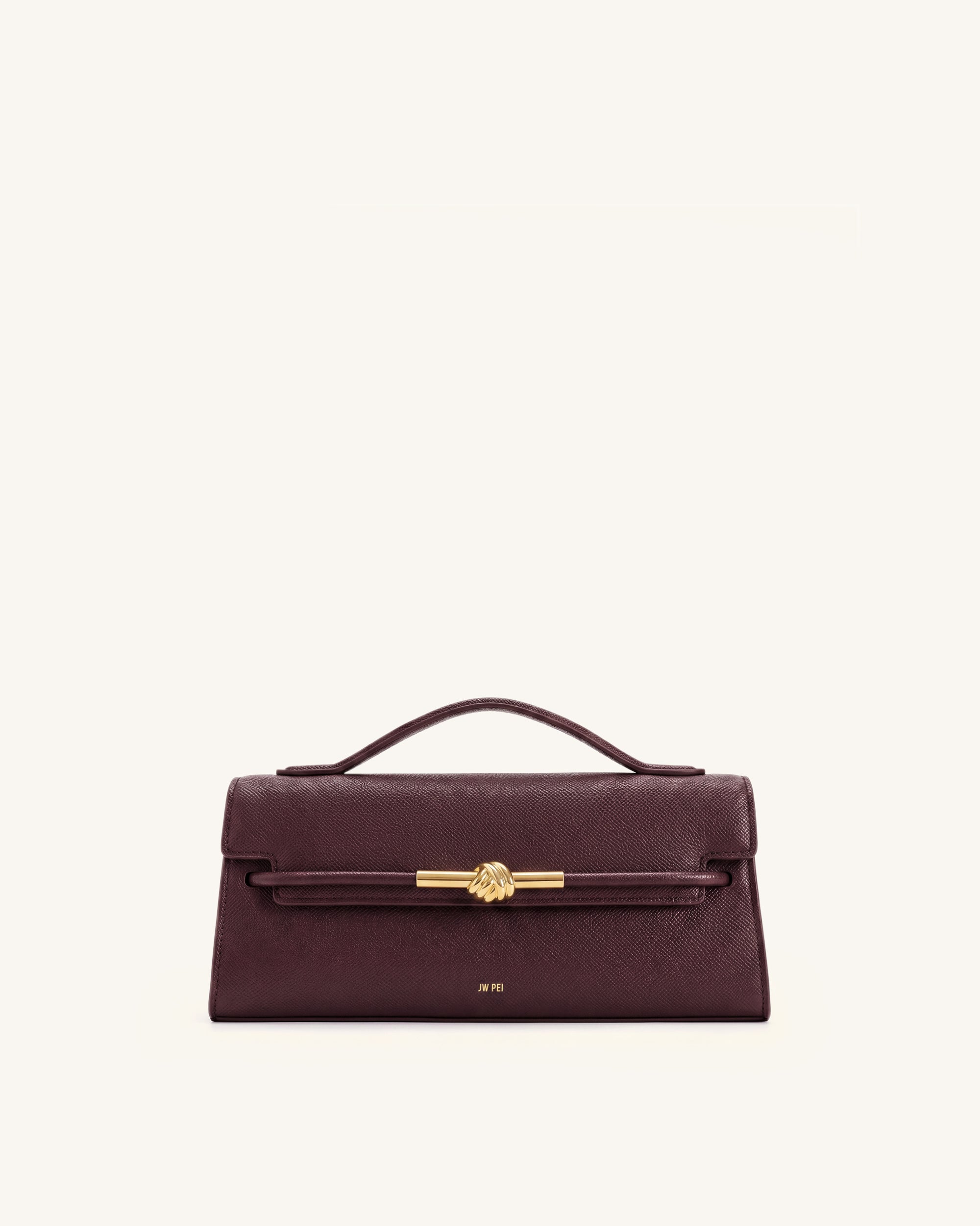 Lena Metal Rope Knot Top Handle Bag - Deep Red