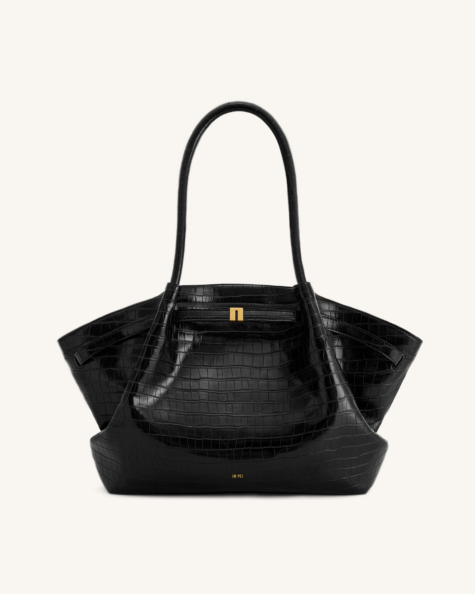 Hana Large Tote Bag - Black Croc