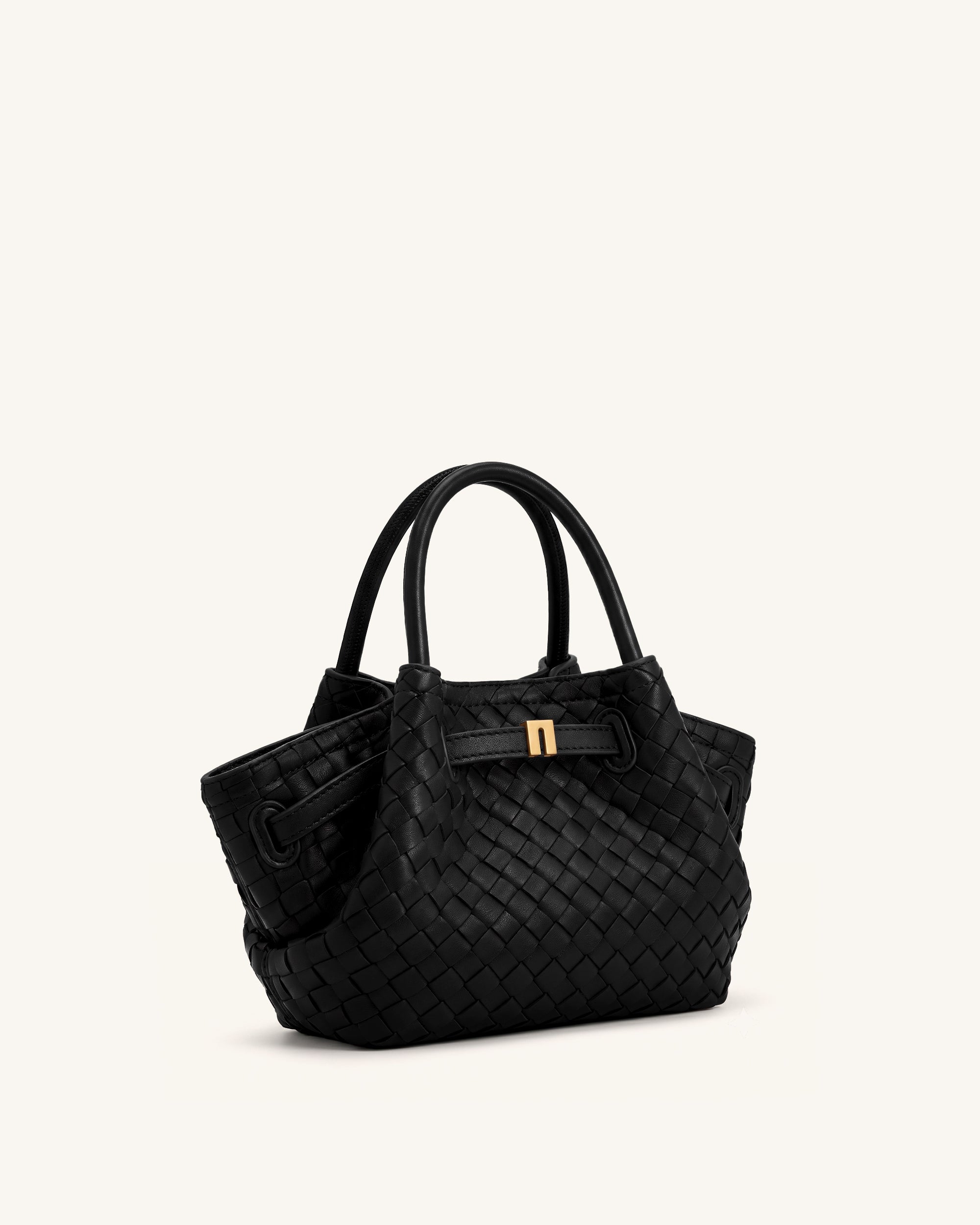 Hana Mini Weave Tote Bag - Black