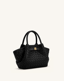 Hana Mini Weave Tote Bag - Black