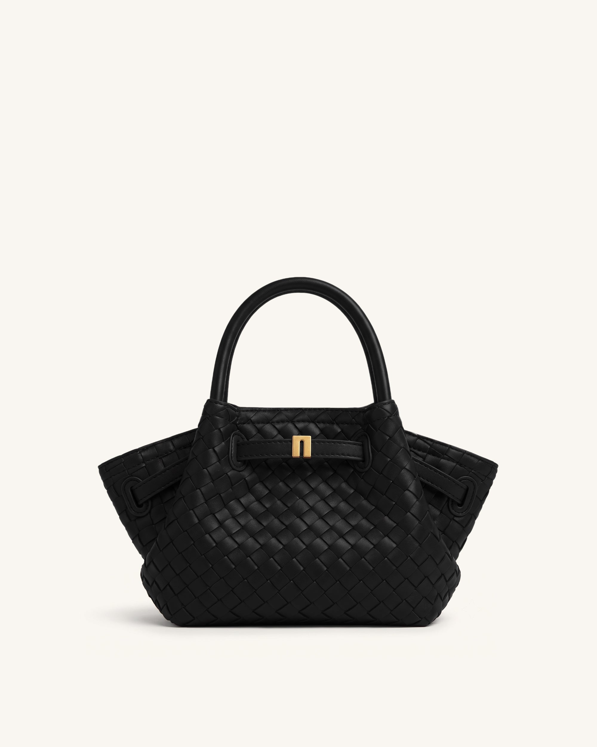 Hana Mini Weave Tote Bag - Black