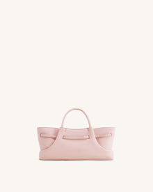 Maeve Dachshund Metal Charm Faux Suede Tote Bag - Pink