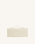 Celeste Woven Textured Envelope Top Handle Bag - Ivory