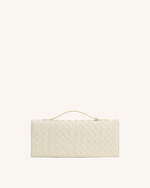 Celeste Woven Textured Envelope Top Handle Bag - Ivory