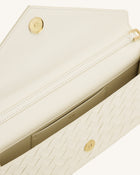 Celeste Woven Textured Envelope Top Handle Bag - Ivory