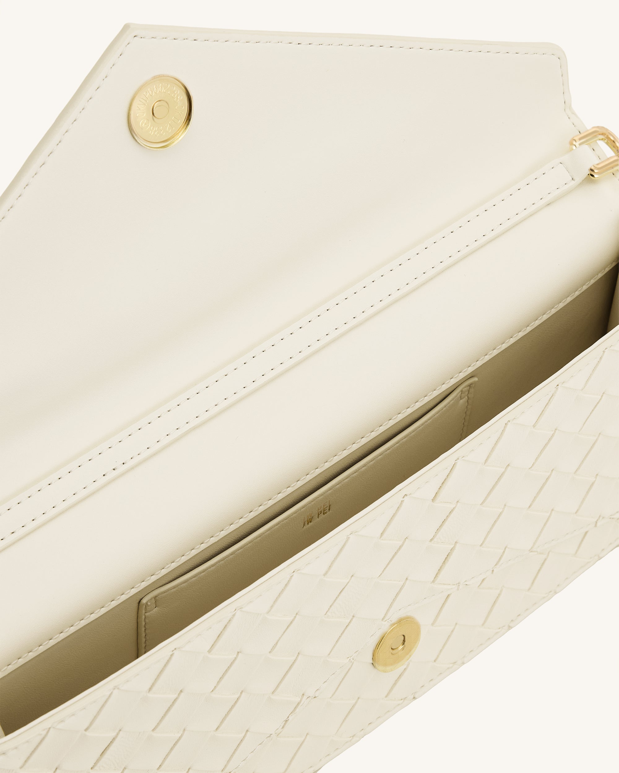 Celeste Woven Textured Envelope Top Handle Bag - Ivory
