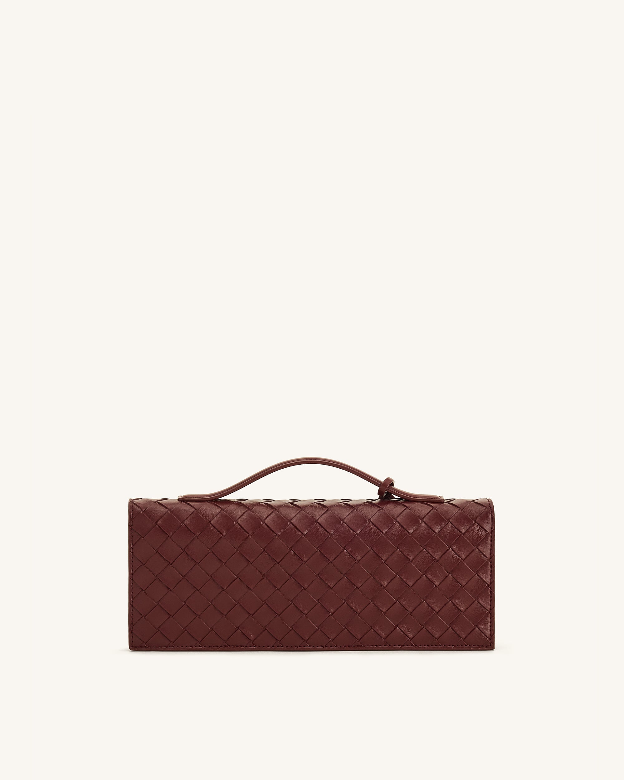 Celeste Woven Textured Envelope Top Handle Bag - Burgundy