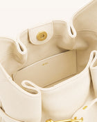 Alina Pebbled Hobo Bag - White