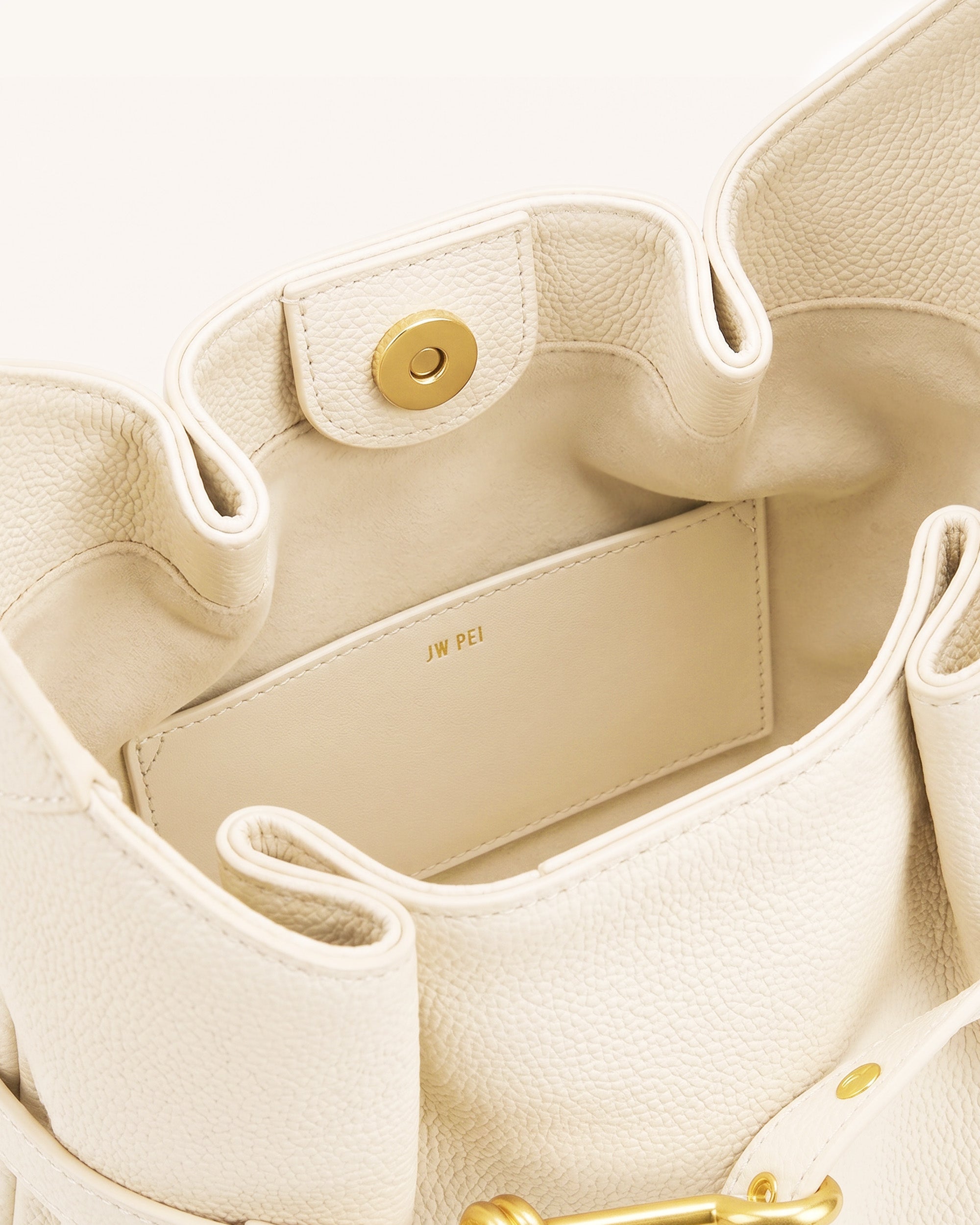 Alina Pebbled Hobo Bag - White