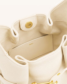 Alina Pebbled Hobo Bag - White