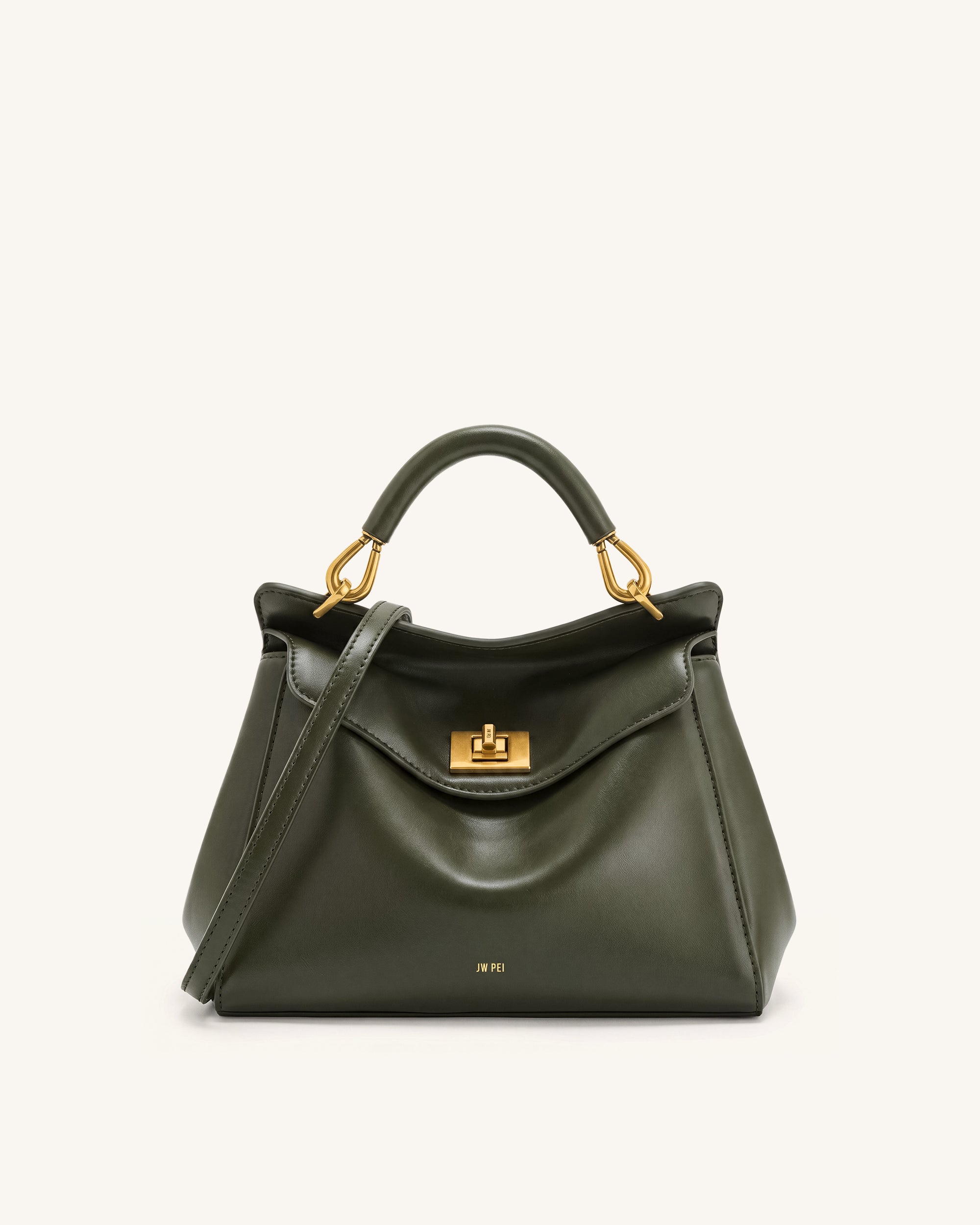 Lucia Classic Top Handle Bag - Dark Olive Green