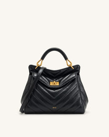 Lucia Classic Top Handle Bag - Jet Black